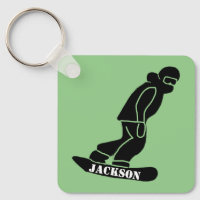 Green Freeride Snowboarder Snowboarding Stencil