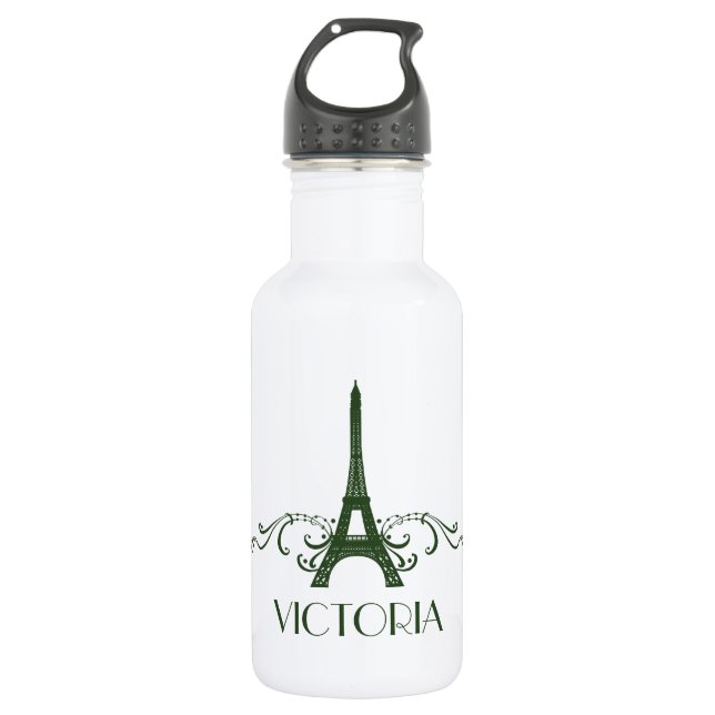 Green French Flourish 532 Ml Water Bottle (Front)