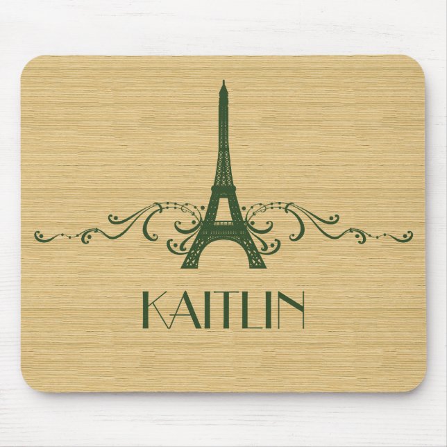 Green French Flourish Mousepad (Front)