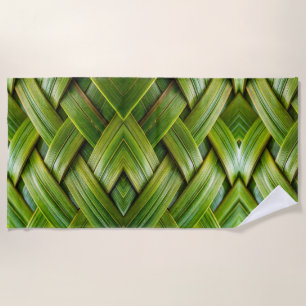 Green Fresh Bamboo Weave  Beach Towel