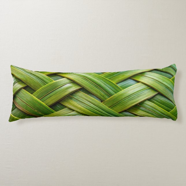 Green Fresh Bamboo Weave  Body Cushion (Front)