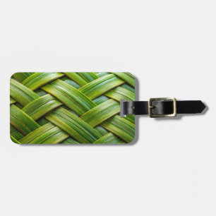 Green Fresh Bamboo Weave Luggage Tag