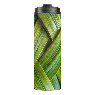 Green Fresh Bamboo Weave Thermal Tumbler