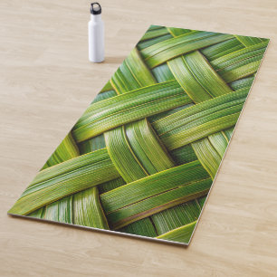 Green Fresh Bamboo Weave Yoga Mat