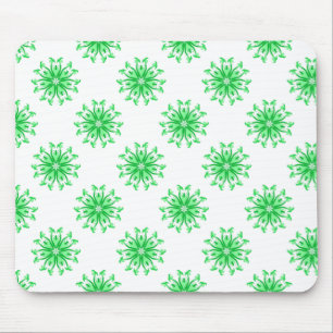 Green fresh floral pattern mouse mat