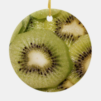 Green Fresh Kiwi Fruit Design Round Ceramic Decoration