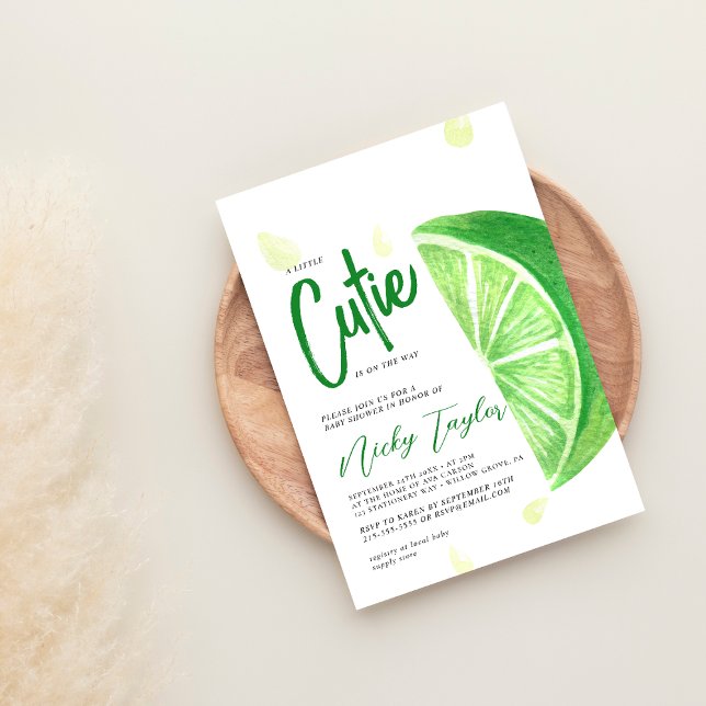 Green Fresh Lemon Citrus Baby Shower Invitation (Creator Uploaded)