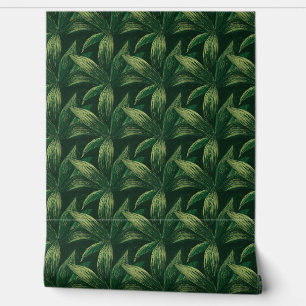 Green Fresh Nature Cool Modern Foliage Drawing Wallpaper
