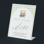 Green Fresh Off The Market Date Night Ideas Sign<br><div class="desc">Green Gingham Fresh Off The Market Date Night Ideas Sign 💚🧺💌 Let the love (and ideas) grow! 🌿✨ This Green Gingham Fresh Off The Market Date Night Ideas Sign is the perfect way to get guests involved in a fun and meaningful bridal shower activity. Featuring a soft green gingham background...</div>