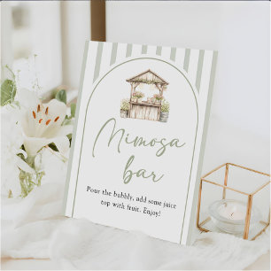 Green Fresh Off The Market Mimosa Pedestal Sign