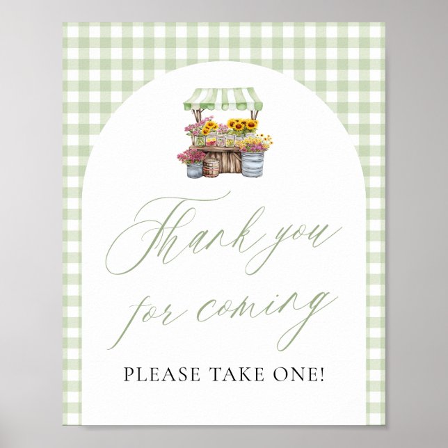 Green Fresh Off The Market Thank you for coming Poster (Front)