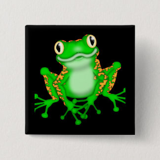 Green Frog 15 Cm Square Badge