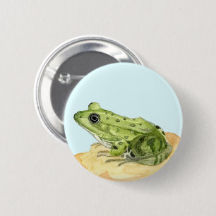 Green Frog 6 Cm Round Badge