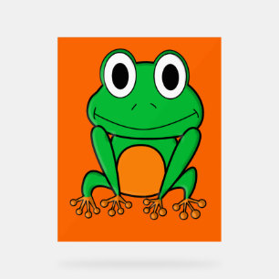 Green frog acrylic sign