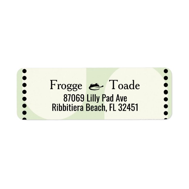 Green Frog Address Label (Front)