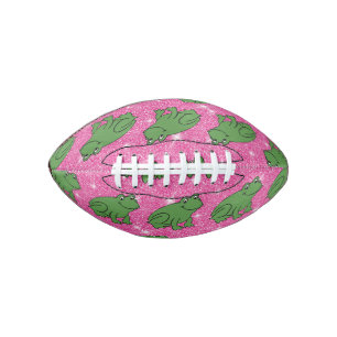 Green Frog Amphibian Animals Pink Glitter Fantasy American Football