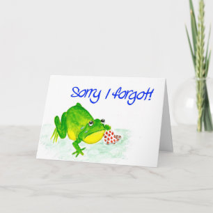 Green Frog Belated Birthday Card