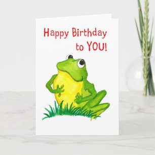 Green Frog Birthday Card