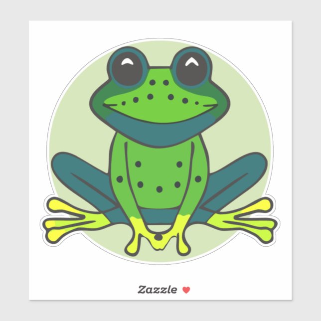 Green Frog Cartoon Clipart Design-74742 (Sheet)
