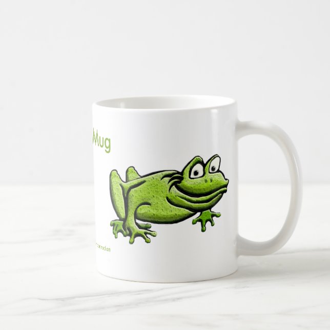 Green Frog Cartoon Coffee Mug (Right)