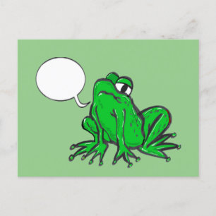 Green Frog Cartoon DIY Postcard