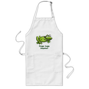 Green Frog Cartoon Long Apron