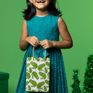 Green Frog Cartoon Medium Gift Bag