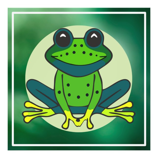 Green Frog Cartoon  Photo Print (Front)