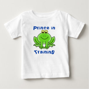 Green Frog Cartoon "Prince in Training" Baby T-Shirt