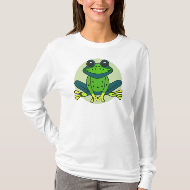 Green Frog Cartoon T-Shirt (Front)