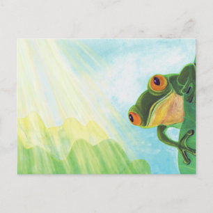 Green Frog catching sunrays Postcard