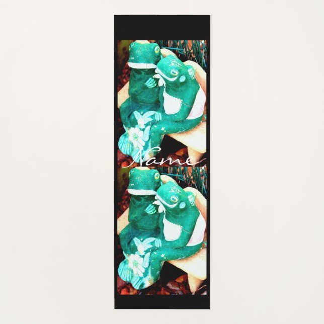 Green frog couple Thunder_Cove Yoga Mat (Front)