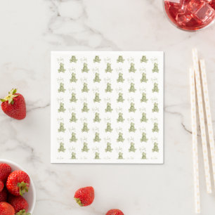 Green Frog Cute Whimsical Baby Shower Napkin
