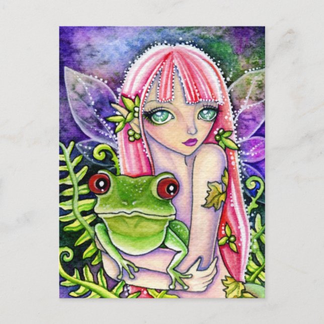 Green Frog Elf - Postcard (Front)