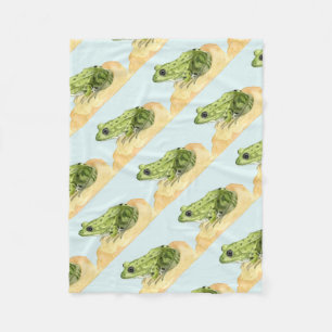 Green Frog Fleece Blanket
