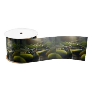 Green Frog Forest Life, Satin Ribbon