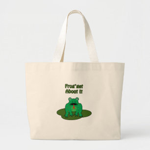 Green Frog - Frog Get About It Large Tote Bag
