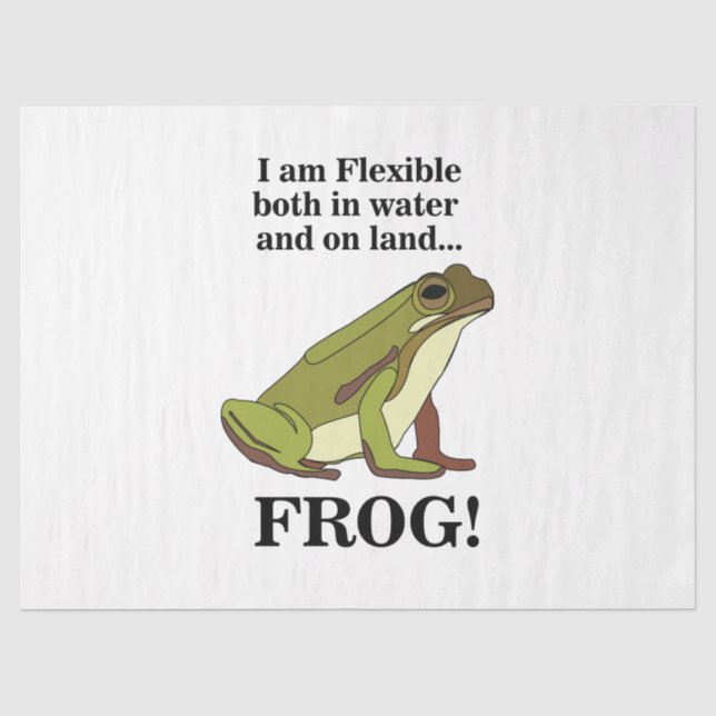 Green Frog Funny Tissue Paper (Front)