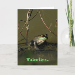 Green Frog Funny Valentine Card