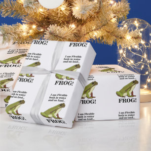 Green Frog Funny Wrapping Paper