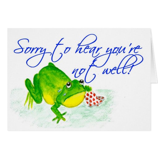 Green Frog Get Well Card | Zazzle