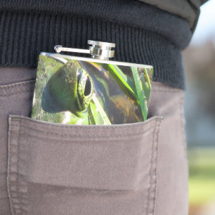 Green Frog Hip Flask