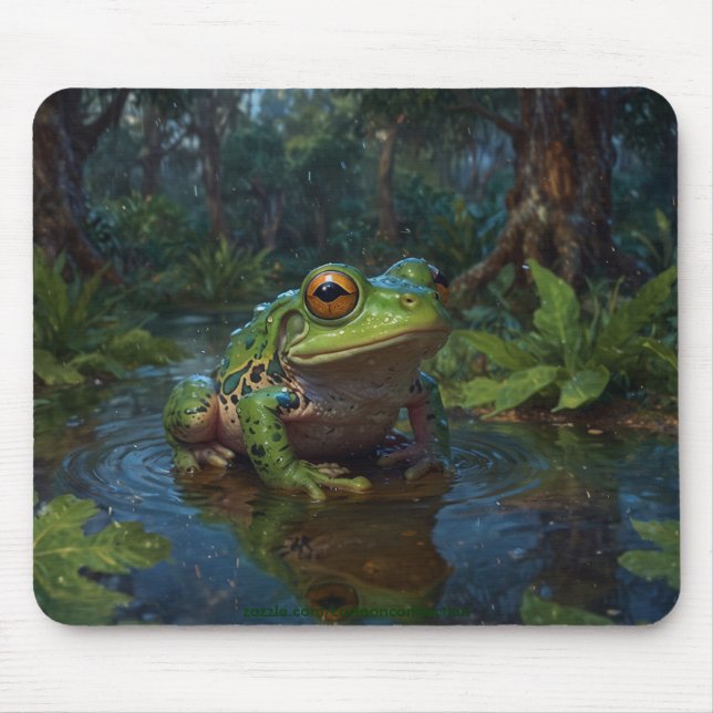 Green Frog in a Pond Mouse Mat (Front)