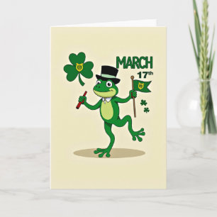 Green Frog Irish Harp Card