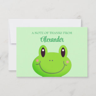 Green Frog Kindergarden Graduation  Thank You Card