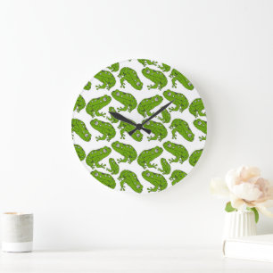 Green Frog Large Clock