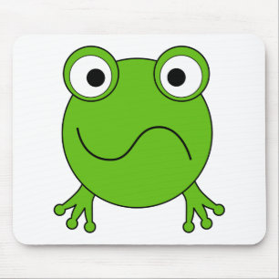 Green Frog. Looking confused. Mouse Mat