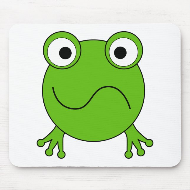 Green Frog. Looking confused. Mouse Mat (Front)