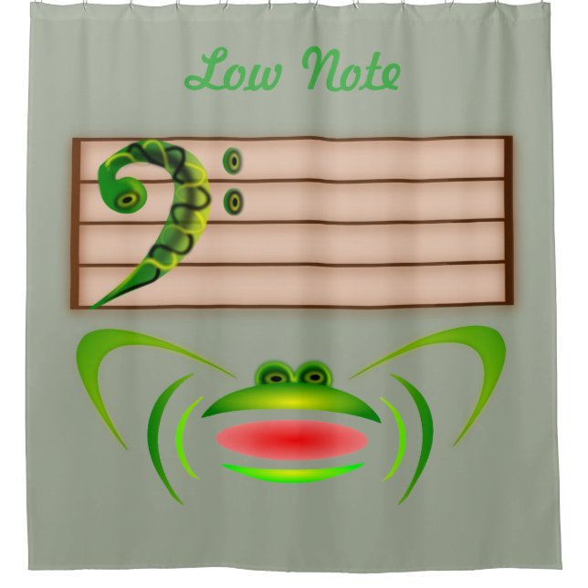 Green Frog Low Note  Shower Curtain (Front)