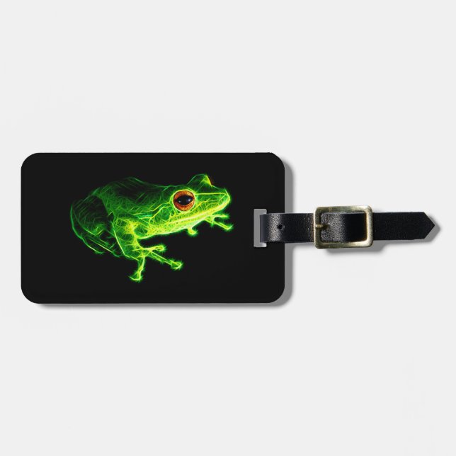 Green Frog Luggage Tag (Front Horizontal)